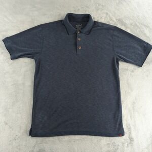 Woolrich Polo Shirt‎ Mens Medium Blue Tencel Blend Golf Casual Retro Classic